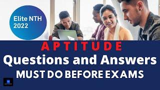 Wipro Elite NTH 2021/2022 - APTITUDE QUESTIONS and ANSWERS | MUST DO BEFORE EXAMS | Sample Questions