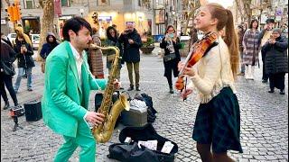 “Dance Monkey” in Italy | Karolina Protsenko Violin & Daniele Vitale Sax