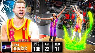 LUKA DONCIC Build DROPS 106 POINTS in The REC! BEST BUILD is DOMINATING NBA 2k24!