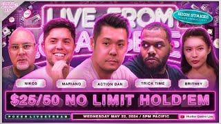 Action Dan, Britney, Mariano, Trick Time & Nikos Play $25/50/100 - Commentary by Charlie Wilmoth