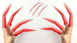 Easy paper CLAWS for Halloween in 4 minutes Origami claws tutorial