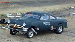 Drag Racing 1950 Ford Coupe Gasser at Great Lakes Dragaway