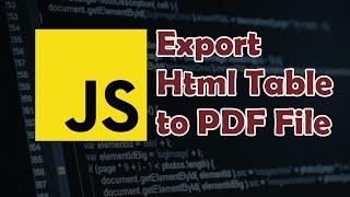 How to Export/Download Html as PDF File in Javascript