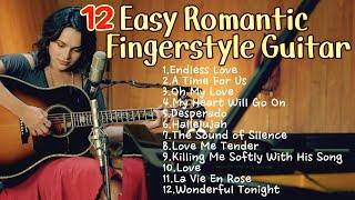 12 Easy Romantic Fingerstyle Guitar TutorialㅣAcoustic Guitar Cover MedleyㅣTabs& Chords