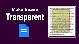 How to Make an Image Transparent in Google Docs