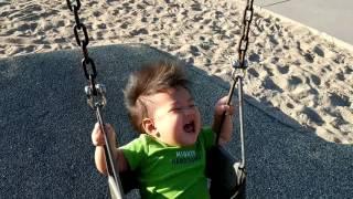 Cameron's 2nd time on the swing 8/26/16