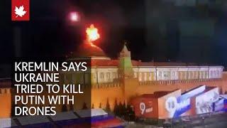 Kremlin says Ukraine tried to kill Putin with drones