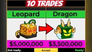 Trading From Leopard To Dragon Within 10 Trades || Without extra Storage and Rolling || Blox Fruit