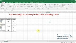 Unmerge Cell in Excel - How to unmerge multiple cells