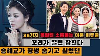 송혜교가 평생 숨기고 싶었던 35가지 쪽팔린 소름돋는 이혼 이유들. 꼬리가 길면 잡힌다