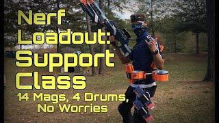 Nerf Loadout: Support Class (2 Primaries, 18 Mags, 348 Shots)