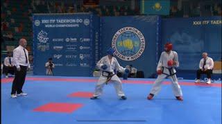 57kg Final Man Sparring( Russia vs Bulgaria) ITF Taekwon-Do World Championship.ASTANA2023