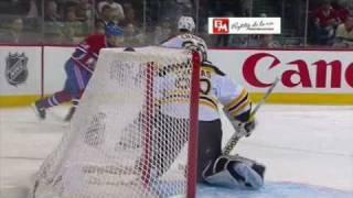 Tomas Plekanec goal, Wrist, Off. Zone, 24 ft, on Tim Thomas (2011-04-18)