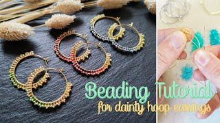 Beading Tutorial #5 | dainty hoop earrings “Shir”, easy & beginner-friendly DIY jewelry