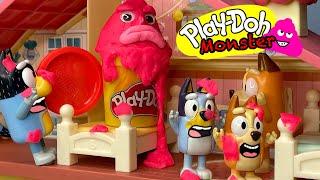 Bluey Toys and the Pink Play Doh Monster 