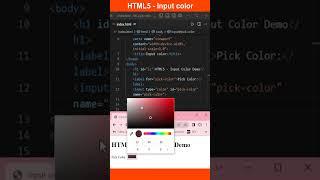 HTML5 tips - Input Color #shorts #html5 #tipsandtricks