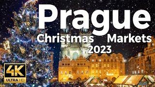 Prague Christmas Markets 2023, Czech Republic Walking Tour - With Captions