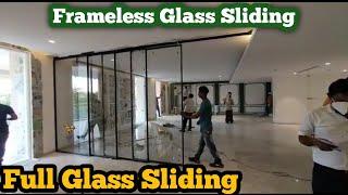 Full Glass 10mm Sliding Partition | Glass Sliding Price | Architecture Glass Work |
