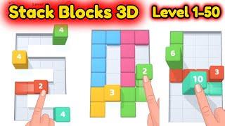 Stack Blocks 3D Level 1-50 Gameplay Walkthrough | (IOS - Android)