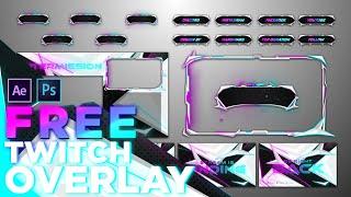 Free Animated twitch overlay ( PSD + AEP) | Animated overlay PS/AE Tutorial by KD Giveaway