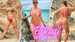 59 Year Old Lexi Kane Does a Try on of Oh Lola Swimwear Bikinis at Butts Beach Bermuda