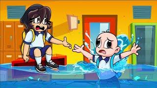 ¡BEBE NOOB ESCAPA DE LA INUNDACIÓN EN LA ESCUELA!  ¿SOBREVIVIRAN BEBE NOOB Y NOOBSI?