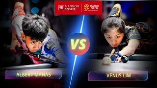 AJ MANAS  VS  VENUS LIM | 2024 HANOI OPEN #billiards #nineball #9ballpool #highlights