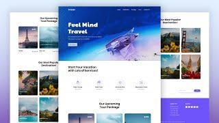 Build A Responsive Tour & Travel Website Design Using Only HTML And CSS | Pure HTML & CSS Tutorial