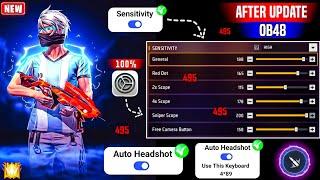 All Gun Headshot Sensitivity Setting After New OB48 Update | Free Fire Max Auto Headshot Sensitivity