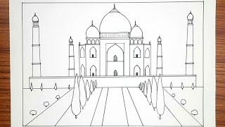 Taj Mahal drawing step by step for beginners | তাজমহল ড্রয়িং |