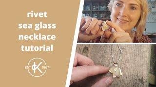 Fancy Rivet Cold Connection Sea Glass Spinner Necklace | 12 Months Of Metal