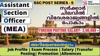 ASSISTANT SECTION OFFICER IN MEA JOB PROFILE | EXAM | SALARY | PROMOTION | TRANSFER  FOREIGN POSTING