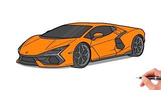 How to draw a LAMBORGHINI REVUELTO / drawing lambo 2024 sports car