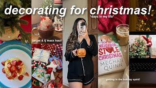 VLOG!decorating for Christmas, cozy days, shopping haul, & getting into the spirit!