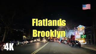 Driving in Flatlands Brooklyn NYC NY UNITED STATES OF AMERICA .4K Relax,Chill,Sleep in the car.