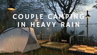 Couple Camping: Camping in Heavy Rain and Thick Mists - ASMR