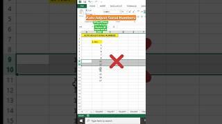 Auto Adjust Serial Numbers #shorts #excel #msexcel #exceltutorial #shorts #exceltips #viralshorts