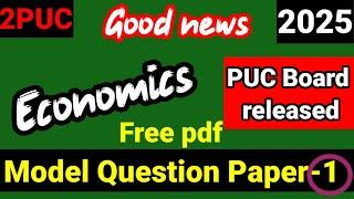 2nd PUC Economics Model Question Paper 2024-25 Karnataka board 2024-25