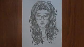 Как нарисовать девушку в очках / How to draw a girl / Pencil Sketch