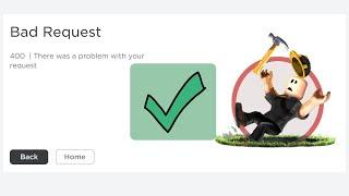 Fix roblox bad request 400 there was a problem with your request error in chrome,firefox & edge