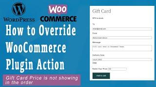how to override WooCommerce plugin action