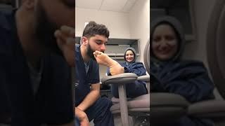 Sniffing His Cute Hijab Friend’s Soles