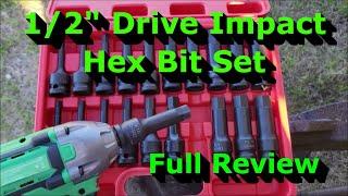 1/2 in Drive Impact Hex Bit Set - Full Review - 20 Piece Socket Set