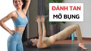 Yoga giảm mỡ bụng giúp BỤNG PHẲNG LÌ tại nhà | Hoàng Uyên Yoga