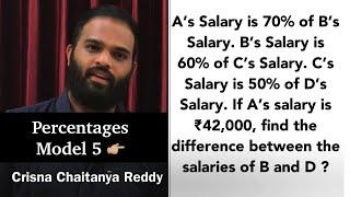 Percentages Model 5 | Detailed Explanation | Crisna Chaitanya Reddy | Create U Aptitude | shortcuts