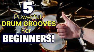 5 Powerful Drum Grooves For Beginners! Easy Beginner DRUM LESSON