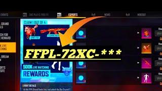 Free Fire Redeem code || FFPL 500K Live Watching Complete#freefire