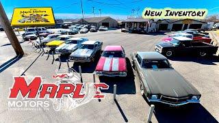 Classic American Muscle Cars Maple Motors 3/10/25 Inventory Update Hoods Up Hotrods ForSale Deals