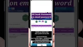 sbi bank statement on email password format