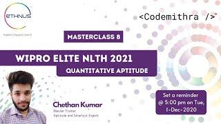 WIPRO Elite NLTH 2021 | MasterClass 08 | Quantitative Aptitude for Wipro Elite NLTH